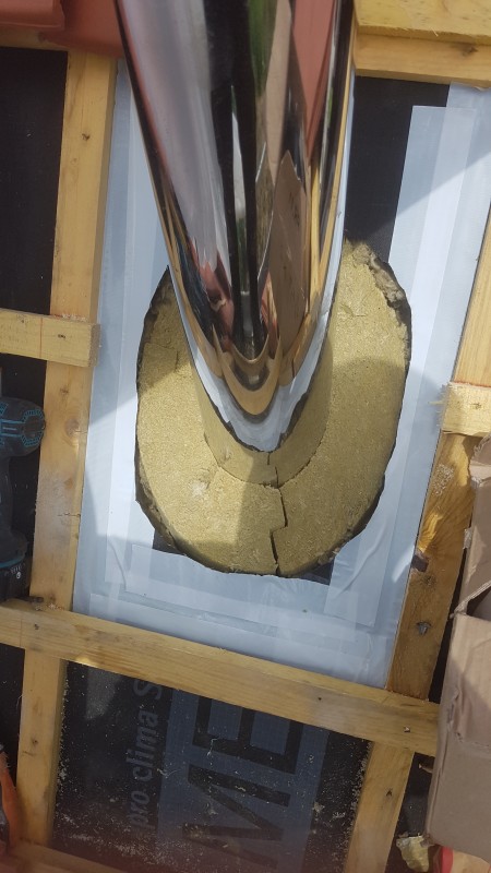 installation d'un conduit de fumée en inox pour un poêle à granulés sur Wasselonne proche de Saverne